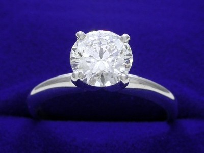 Round Diamond Ring: 1.50 carat I SI1 in 4-prong Solitaire Style ...